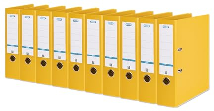 Elba Premium Akten-Ordner A4, smart Pro plus, 8 cm breit, Kunststoff Ordner, gelb, 10 Stück