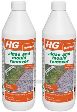Pack of 2 x HG Algae and Mould Remover 1 Litre - Green Slime, Moss, Algae Remover