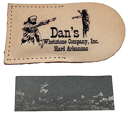 Dan's Whetstone Company Arkansas FAP-13A-L Schleifstein für Taschenmesser, Fein, Grau, in Lederetui