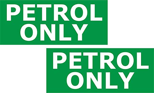 PETROL ONLY 60x25 mm Stickers - Pack of 2 Car or Van Round Fuel Reminder Decals