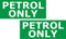 PETROL ONLY 60x25 mm Stickers - Pack of 2 Car or Van Round Fuel Reminder Decals