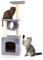 COZY PET Cat Tree 91cm Tall - Large Multi-Level Cat Tower, Heavy Duty Natural Sisal Scratching Posts, Stable Climbing and Activity Centre, Kitten Tree Tower for Indoor Cats | CT01-Lt Grey