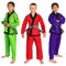 KO Sports Gear Gi-Uniform-Set für Kinder, BJJ Jiu Jitsu Gi, Kimono und Hose, sanforisiert, Rot/Ausflug, einfarbig (Getaway Solids), M3