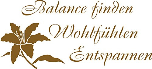 GRAZDesign Wandtattoo Bad Sprüche Balance finden Wandaufkleber Bad Deko - 88x40cm / 091 gold