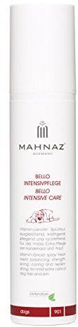 MAHNAZ® Bello Intensivpflege-Sprühkur für Hunde – Leave-In Fellpflege mit Aloe Vera, Seegras & Panthenol – ohne Silikone – für empfindliche Hundehaut & bessere Kämmbarkeit, 200ml
