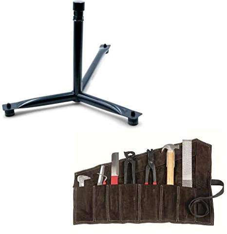 Amesbichler Reitsport Hufbeschlag Set Garnitur mit Lederetui und Hufbock Hufschmiedebock Set 041/407A