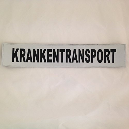 KRANKENTRANSPORT 38x8cm 3M Rückenschild matt silber