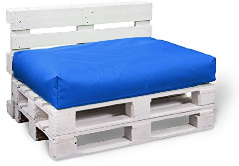 BuBiBag Palettenkissen Sitzkissen Sitzauflage Sitzfläche für In & Outdoor Größe & Farbe auswählbar (80x60x10 cm, blau)