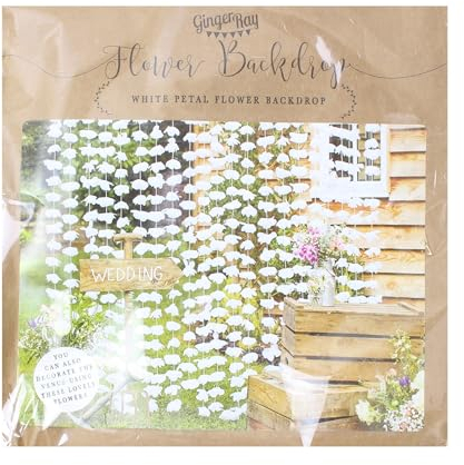 Ginger Ray White Faux Flower Wedding Day Photobooth Rustikales Land, weiß