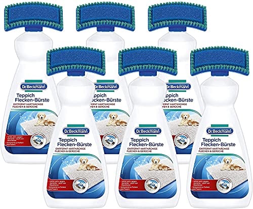 Dr. Beckmann Teppich Flecken-Bürste Teppichreiniger zur Entfernung selbst hartnäckiger Flecken und Gerüche | inkl. Bürstenapplikator, 4842, 6 x 650 ml (6er Pack)