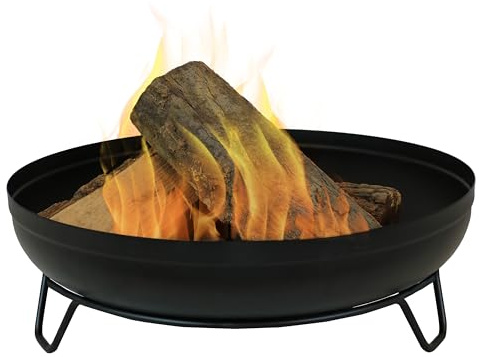 Sunnydaze 23-Inch Small Fire Pit for Patio, Tailgating, Camping, Backyard - Outdoor Wood-Burning Fire Pit Bowl - Black