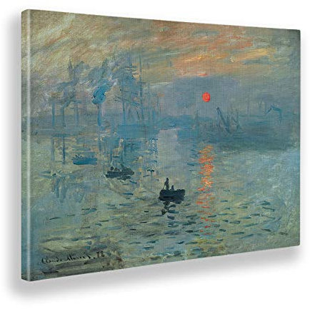 Giallobus - Gemälde - Claude Monet - Sonnenuntergangspanorama über dem Meer - Leinwand - 100x70 - Bereit zum Aufhängen - Moderne Gemälde für zu Hause