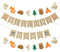 Dekoration für Babyparty, aus Holz, Babyparty, Jungen, Holz, 1 Banner Welcome Baby, 2 Banner mit Holzkreaturen, Girlande von Waldtieren, Fuchs, Hirsch