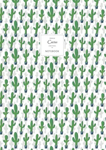 Cactus Notebook - Lined Pages - A4 - Premium: (Saguaro White Edition) Fun notebook 192 lined pages (A4 / 8.27x11.69 inches / 21x29.7cm)
