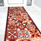 Bravich RugMasters Tiles RED Rubber Backed Non Slip Machine Washable Very Long Hallway Hall Runner Narrow Rugs Custom Length Stair Mats 2'2x12'FT (66x366cm)