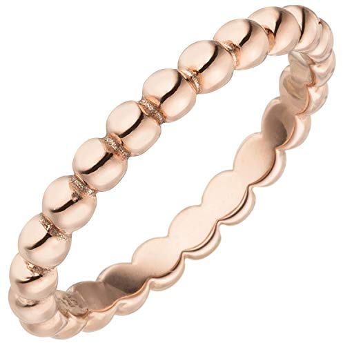 Jobo Damen-Ring Kugel-Ring aus 925 Sterling Silber rosegold vergoldet Größe 56