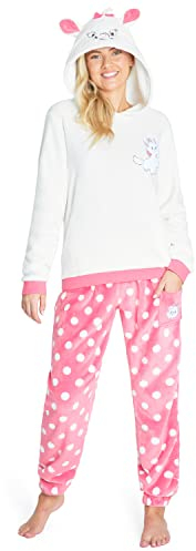 Disney Pigiama Donna Invernale Pile Stitch Minnie Minou Simba Winnie The Pooh (M, Rosa Marie)