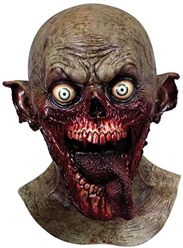 Ghoulish productions - Maschera Cortalengua, Linea Zombies, Costume in Lattice Resistente, Dipinto a Mano, Halloween, Sfilata di Carnevale, Festa in Maschera, Taglia Unica per Adulti