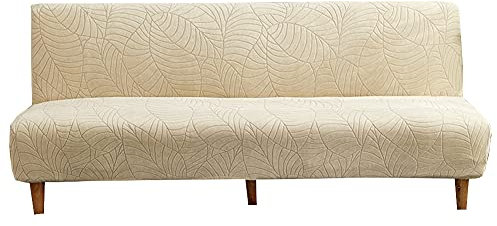 BXFUL Sofabezug ohne armlehnen, Couchbezug ohne armlehne Elastischer Sofaüberwurf Sofabezug Armlose Antirutsch Stretchhusse Weich Stoff Sofahusse Couch überzug (Beige)