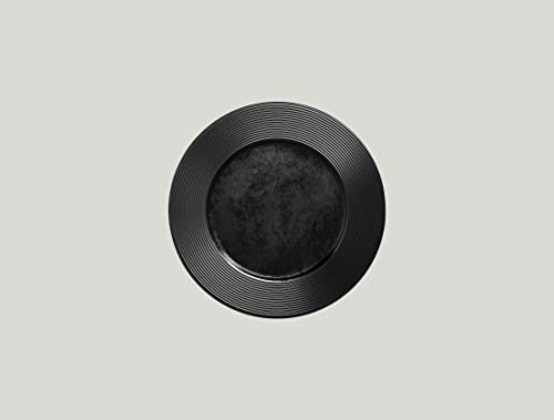 RAK Porcelain EDFP22 Edge Black Flat Plate Case of 12
