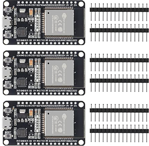 3 pack ESP32 ESP-32S Development Board 2.4 GHz Dual Core WLAN WiFi + Bluetooth 2-In-1 Microcontroller ESP-WROOM-32 Chip CP2102 for Arduino