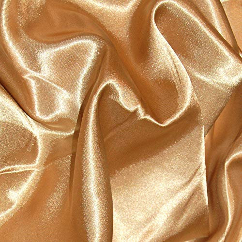 Silky Satin Fabric Material Poly Craft Dress Costume Bridal Prom 150cm Wide - Per metre (Gold)