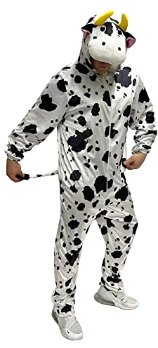 Foxxeo Kuh Kostüm für Erwachsene Damen Herren Tier Overall Tierkostüm Größe S-XXXL - Fasching Karneval, Größe:XXL