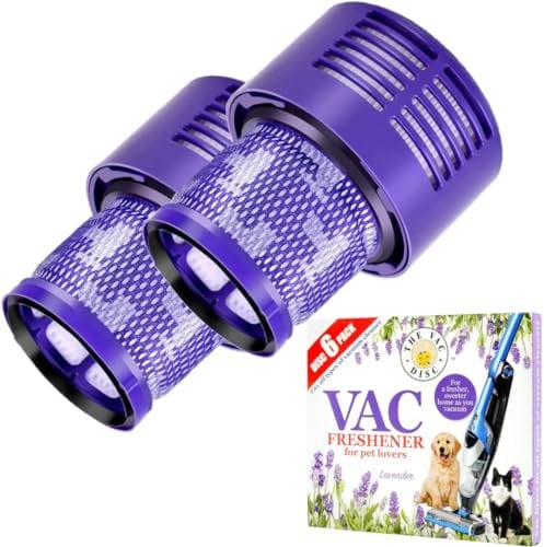 Dyson V10 Filter Replacements | Vac 6 Fresheners Lavender | For Dyson V10 SV12 Cyclone Animal Absolute Total Clean (Pack of 2)