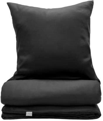 COZY HEAVEN | Luxus Lyocell Bettwäsche (Tencel™) | Gewonnen aus Eukalyptus u.a. | Ultra weich & hochwertig | Hypoallergen | Atmungsaktiv gegen Schweiß | Nachhaltig (Night Grey, 200x200 + 2X (80x80))