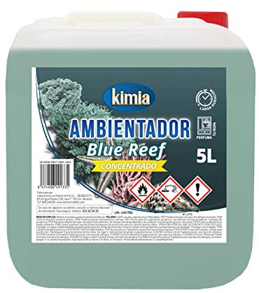 KIMIA - Ambientador de Hogar Blue Reef 5L | Perfumador con Fragancia Marina Duradera | Para Cualquier Estancia de Casa, Coche y Más | Fórmula Concentrada | Ambiente Fresco y Perfumado