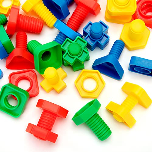 Wisplye Schrauben und Muttern Spiel, Schraubendreher Werkzeugkasten Sortieren Bauspielzeug Set, Buntes Feinmotorik Montessori Pädagogisches Lernen STEM Board für 3 4 5 6 Jahre Kinder