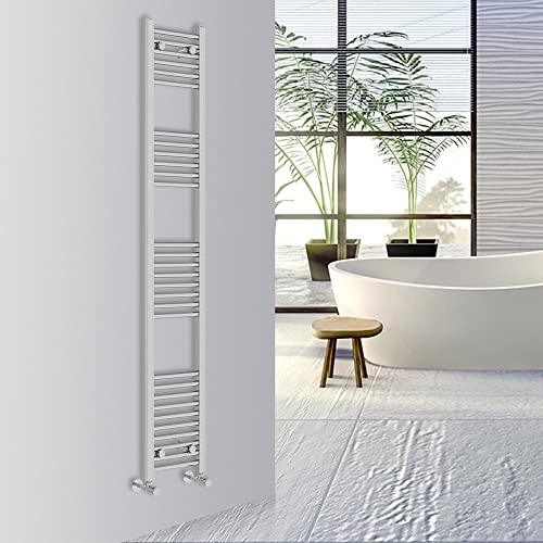 Warmehaus Straight Bathroom Heated Towel Rail Warmer 1800x300mm Chrome | Central Heating Bathroom Ladder Radiator, 1.5mm Premium Mild Steel, Wall Mounted, Durable Finish, For Kitchen, Living Room