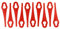 vhbw 10x Ersatz-Messer kompatibel mit Florabest FAT 18 B2-95940 PA6, FAT 18 B3-102971 PA6 Rasenmäher - Ersatzklinge, Rot, Polyamid