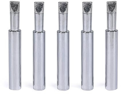 YIHUA #1300 Type-6D Soldering Iron Tips Set (5PCS) Designed for Stained Glass Compatible with YIHUA 928D-III 110W Soldering Iron