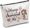 CREATCABIN Best Nurse Ever Canvas-Make-Up-Taschen Medizinische Kosmetiktasche Mehrzweck-Stiftetui Mit Reißverschluss Reise-Kulturbeutel Für Karte Frauen Federmäppchen Geschenk Thanksgiving 25x18cm