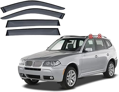 KAMNIK Autofenster Windabweiser für BMW X3 E83 2003-2009 Vorne Hinten Regenschutz Sonnenschutz Regenabweiser Autozubehör