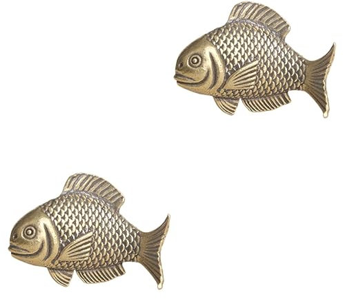 Garneck 2stücke Retro Messing Fisch Figurine Elegante Brass Tier Skulptur Als Tischdeko Und Paperweight Für Wohnzimmer Und Büro Einzigartiges Kunstwerk Mit Feiner Handwerkskunst
