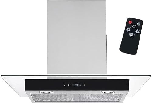 Syntrox Germany Dunstabzugshaube 60 cm Flat, mit Touch Screen und Fernbedienung Moderne Küchenhaube, Umluft Dunstabzug, 3 Leistungsstufen Abzugshaube, 210 Watt