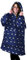 Novia Fluffy Plaid Felpa con Cappuccio, Coperta indossabile Donna Vestaglia Giacca Oversize Uomo Invernale Molto Calda in Pile e Interno agnellato Taglia Unica Stelle Blu