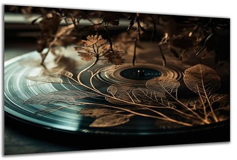 DARO Design - Wand-Bild auf 6mm HDF 84x56 cm Musik LP Schallplatte Abstrakt - Wand-Deko Bilder Geschenk