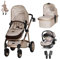 Cosatto 3 in 1 Travel System, Wow 2 - Birth to 25kg, Compact Fold & Lightweight, Inc Carrycot, Seat Unit, ADAC Tested iSize Car Seat, Adapters & Raincover (Whisper)