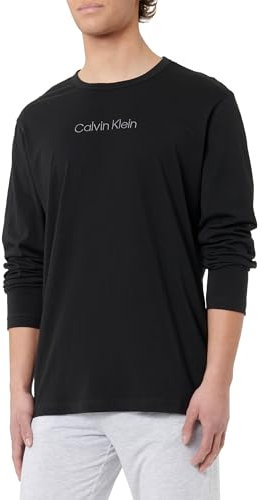 Calvin Klein Men’s Long Sleeve Crew Neck Top, Black (Black), L