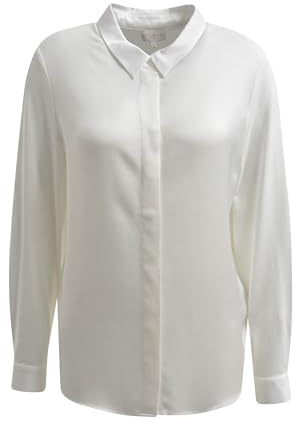 Milano Italy Blouse with Collar, Placket and 1/1 Offwhite - 44