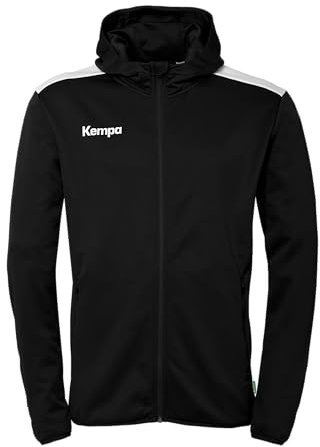 Kempa Herren Emotion 27 Kapuzenjacke Sport-Jacke, Schwarz/Weiß, 164 EU