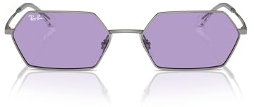 Ray-Ban Unisex Rb3728 Yevi Sonnenbrille, Gunmetal/Violett, 58 mm