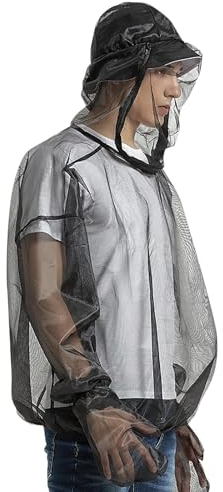 Gefomuofe Mesh-Kapuzenanzüge Männer Frauen Ultrafeine Mesh-Insektenschutz-Mückenschutzkleidung für das Angeln im Freien Wandern Camping Gartenarbeit Landwirtschaft Jagd