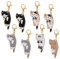 8 Stück Katze-Maschenmarkierer, Legierung Verriegelungs Stichmarkierer Abnehmbarer Geschenk Häkeln Stichmarkierer Charms für DIY Handwerk Häkelzubehör Schlüsselanhänger Weben Nähen Stricken