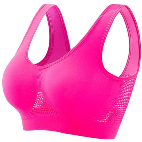 Generico Reggiseno Sportivo Donna Imbottito Sostegno Forte Elasticizzato Taglie Forti Senza Ferretto Push Up per Yoga Vogatore Golf Palestra Fitness Corsa