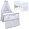 Generisch Baby Delux Babybett Komplett Set 9-TLG Kinderbett umbaubar zum Juniorbett 70x140 Matratze Jack Bettset Chiffonhimmel (Bear Family)