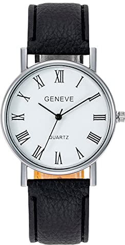 Damen-Uhren Klassische Quarz-Armbanduhren für Herren, minimalistisch, Mode, Sport, kreativ, Edelstahl, römische Skala, Business-Armbanduhr für Herren Digitaluhr Damen Wasserdicht Schmal (A, One Size)